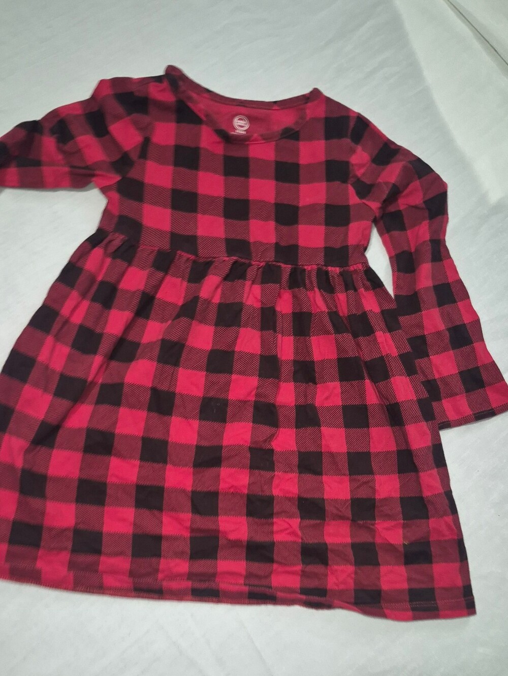 Girls 5T Plaid Red/Black Dress